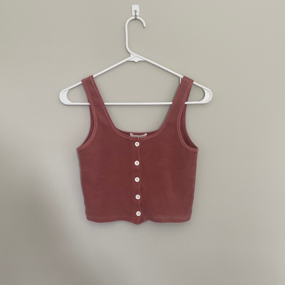 Pink ribbed tank. Size S